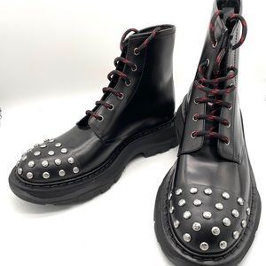 NWT Alexander McQueen Black Leather Lace Boots